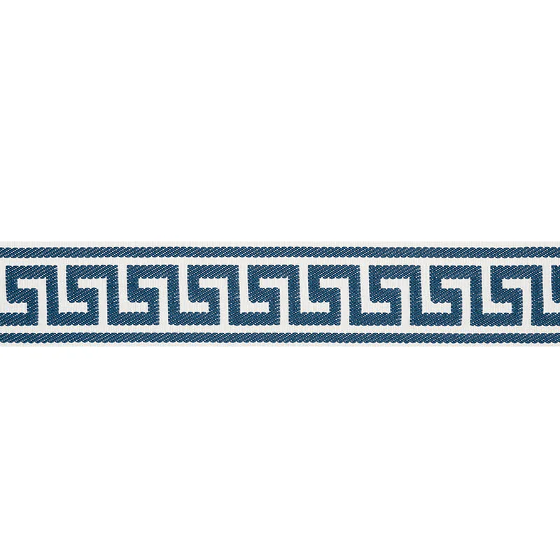 Schumacher Etienne Silk Greek Key Wide trim in Navy (74706)