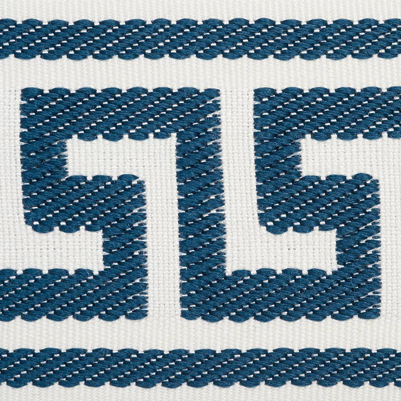 74706 | Etienne Silk Greek Key Wide - Navy Schumacher Etienne Silk Greek Key Wide trim in Navy (74706)