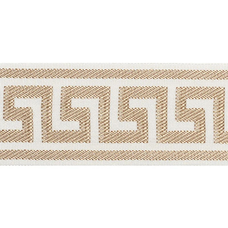 Schumacher Etienne Silk Greek Key Wide trim in Sand (74702)