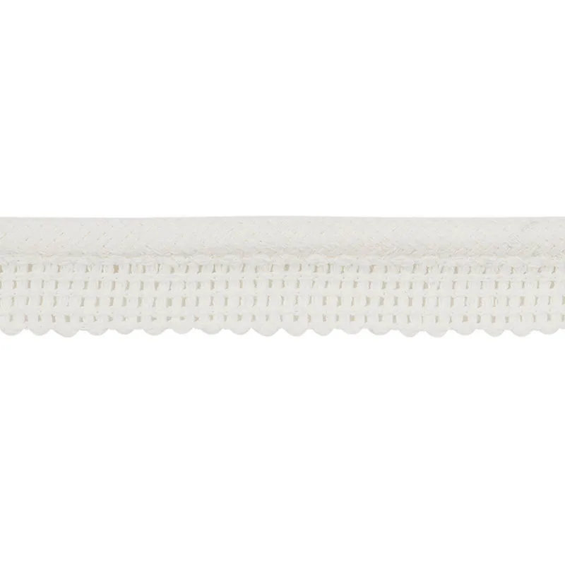 Schumacher Eubie Lip Cord Indoor/Outdoor trim in White (72420)