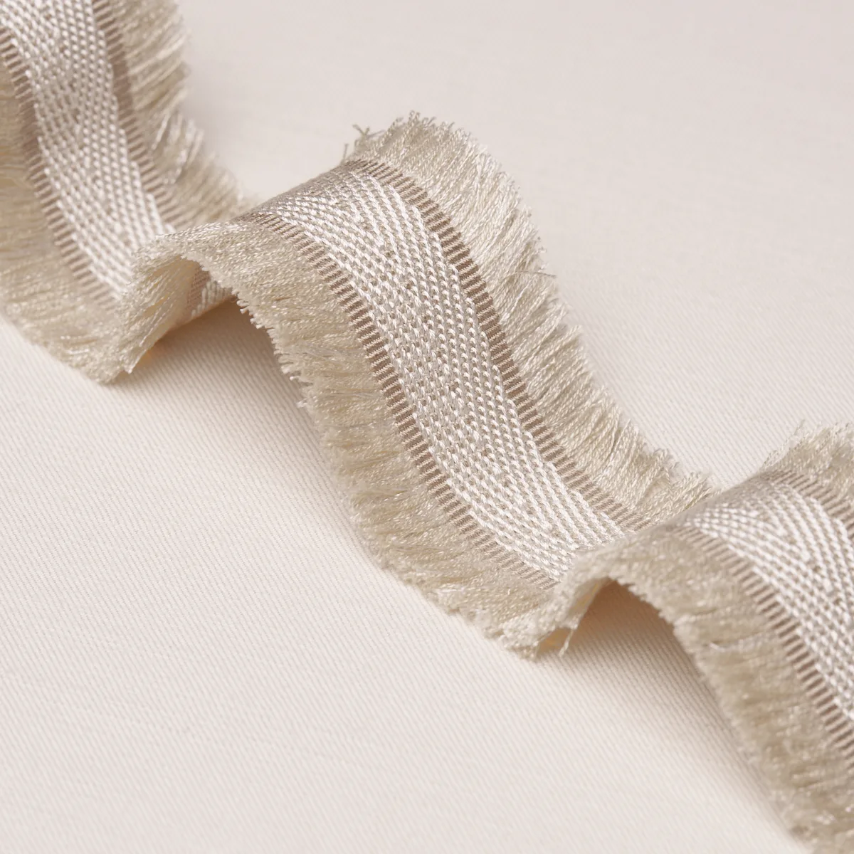 86374 | Felicity Fringe Trim - Ivory Schumacher Felicity Fringe Trim in Ivory (86374)
