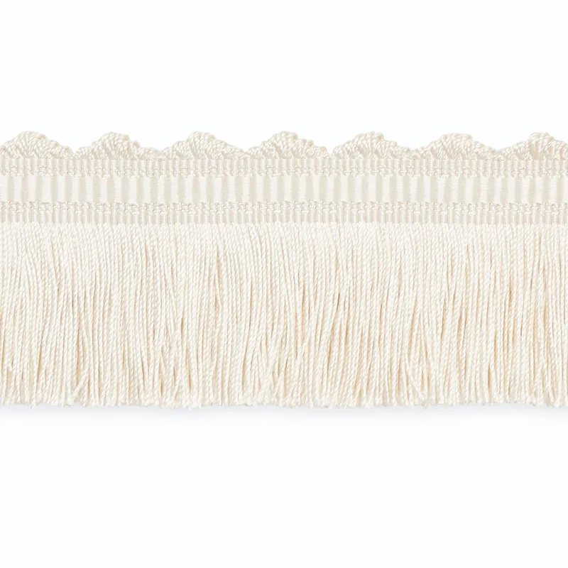 Schumacher Foster Cut Fringe trim in Blanc (CF3020-1)