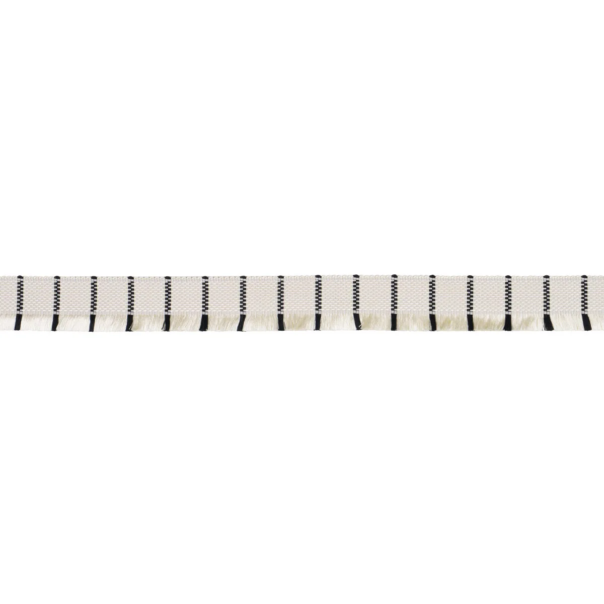 Schumacher Frances Silk Fringe trim in Black and White (83371)