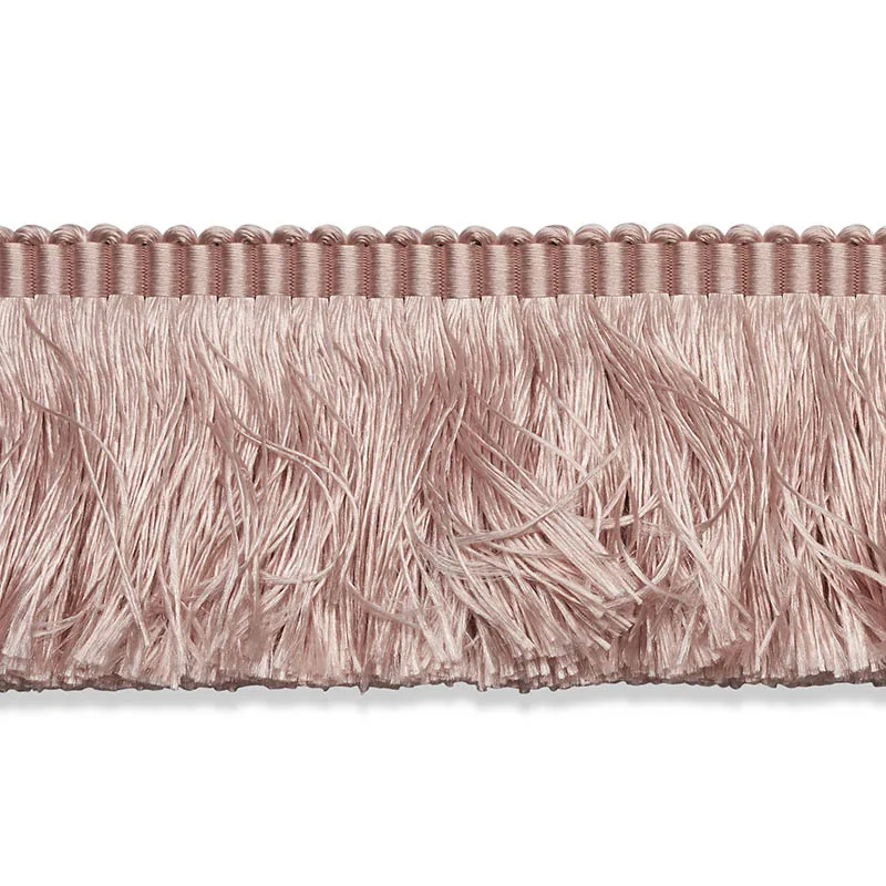Schumacher Francois Silk Brush Fringe trim in Blush (74596)