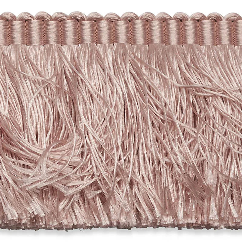 74596 | Francois Silk Brush Fringe - Blush Schumacher Francois Silk Brush Fringe trim in Blush (74596)