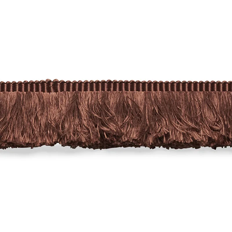 Schumacher Francois Silk Brush Fringe trim in Brown (74590)