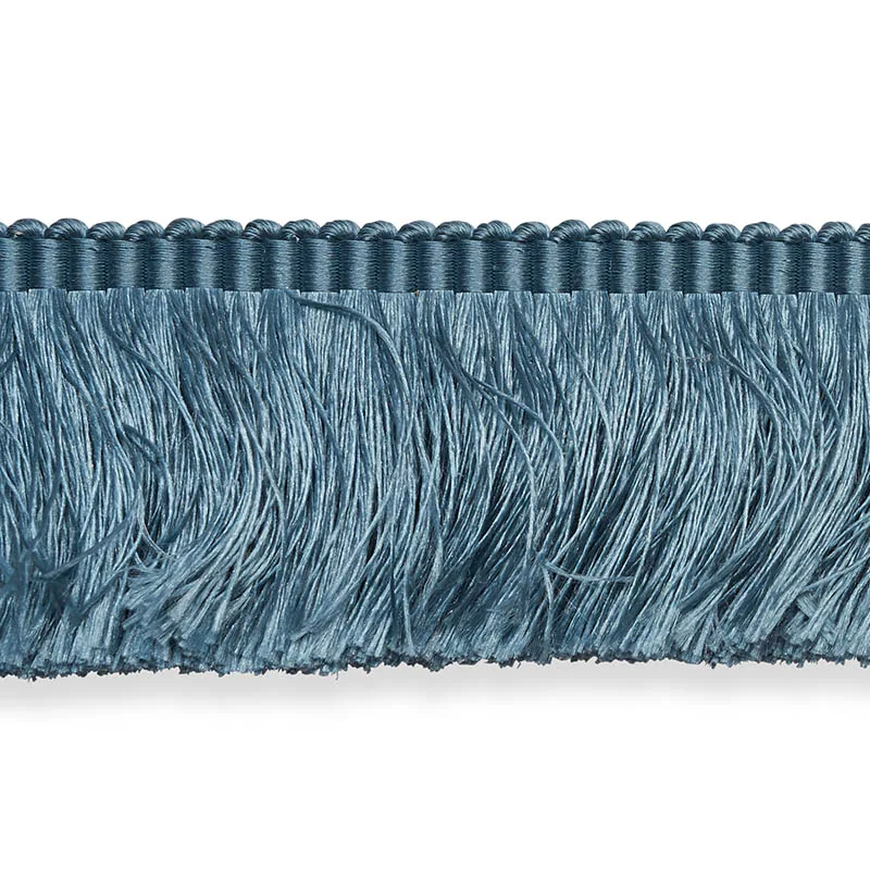 Schumacher Francois Silk Brush Fringe trim in Cadet (74592)