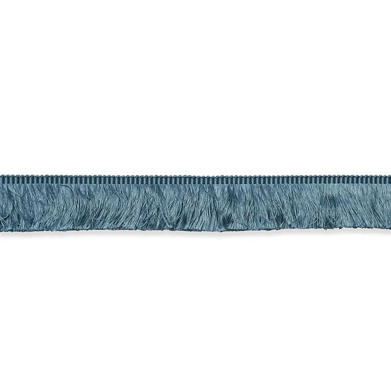 Schumacher Francois Silk Brush Fringe trim in Cadet (74592)