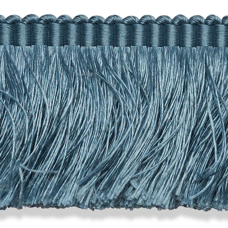 74592 | Francois Silk Brush Fringe - Cadet Schumacher Francois Silk Brush Fringe trim in Cadet (74592)