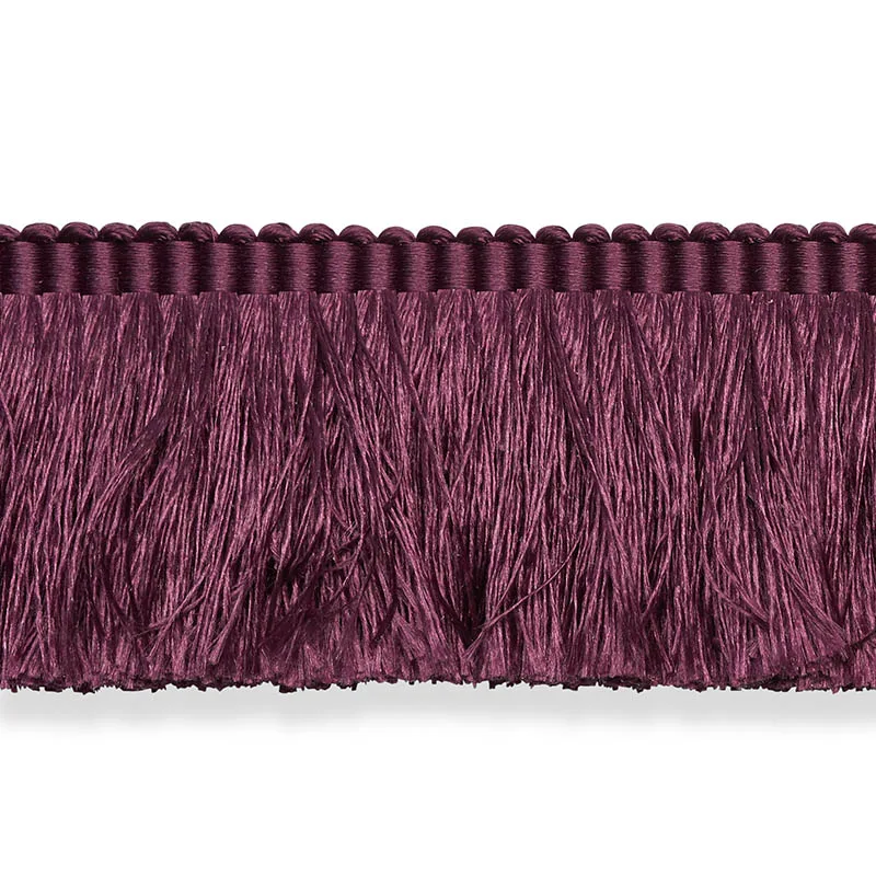 Schumacher Francois Silk Brush Fringe trim in Eggplant (74595)