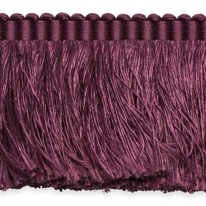 74595 | Francois Silk Brush Fringe - Eggplant Schumacher Francois Silk Brush Fringe trim in Eggplant (74595)