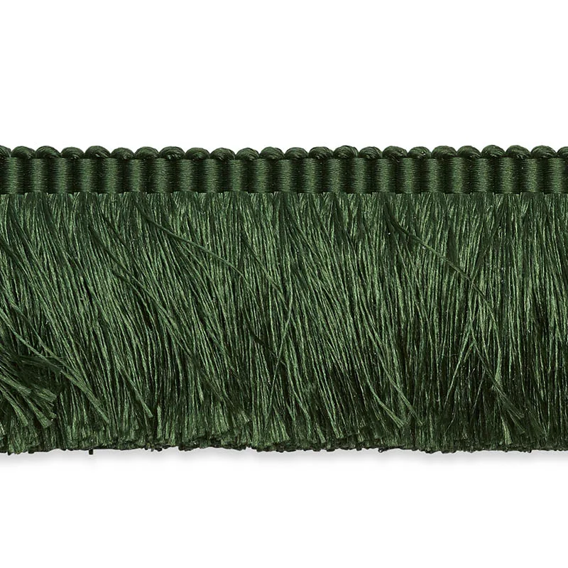 Schumacher Francois Silk Brush Fringe trim in Emerald (74594)