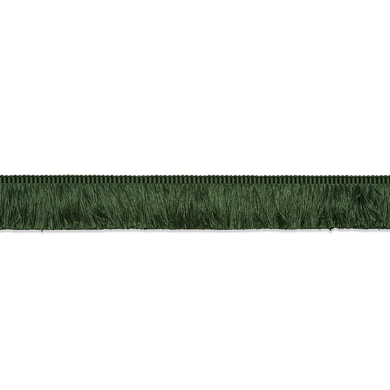 Schumacher Francois Silk Brush Fringe trim in Emerald (74594)