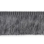 74593 | Francois Silk Brush Fringe - Grey Schumacher Francois Silk Brush Fringe trim in Grey (74593)