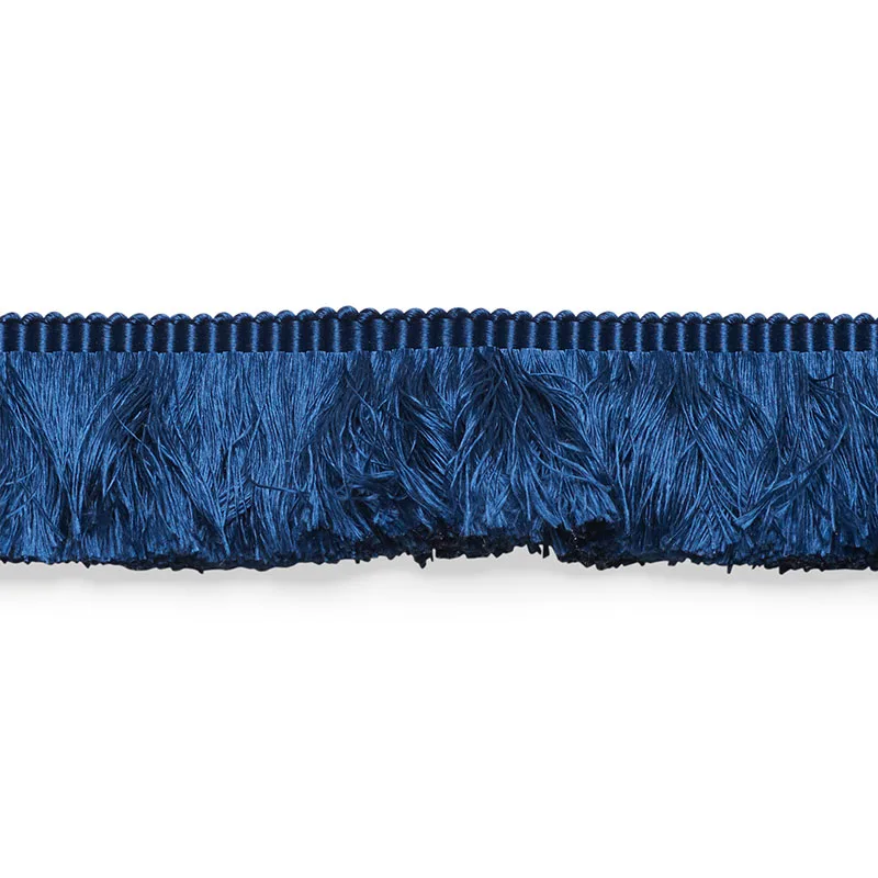 Schumacher Francois Silk Brush Fringe trim in Navy (74588)