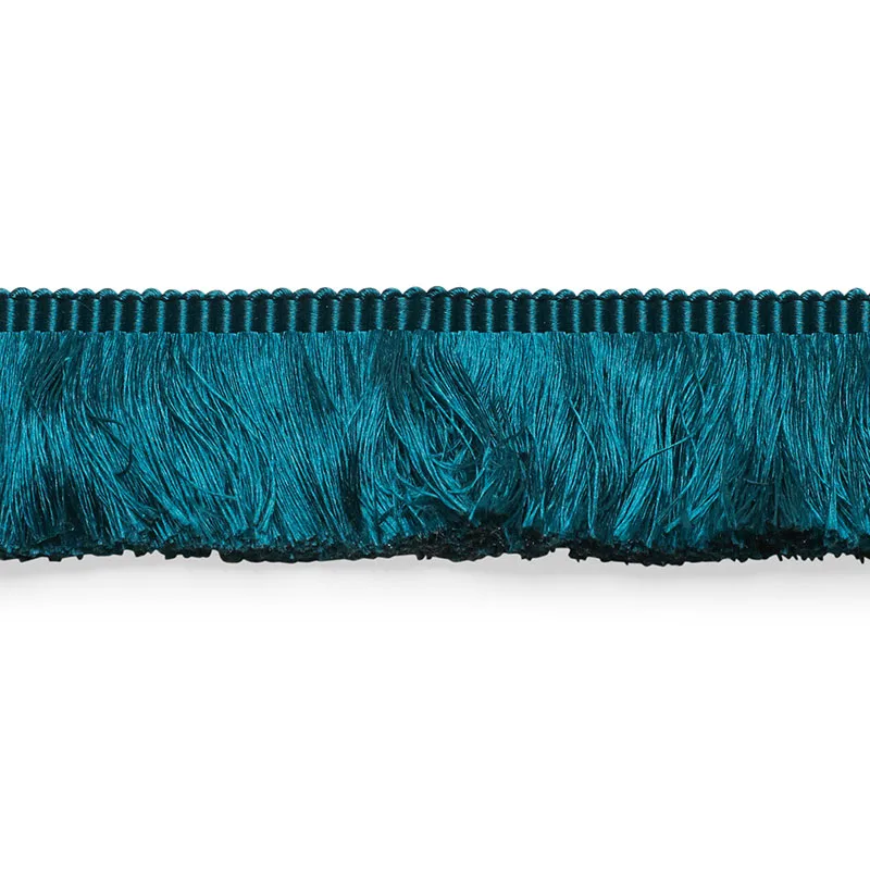 Schumacher Francois Silk Brush Fringe trim in Peacock (74587)