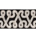 76733 | Freeform Embroidered Tape - Black Schumacher Freeform Embroidered Tape trim in Black (76733)