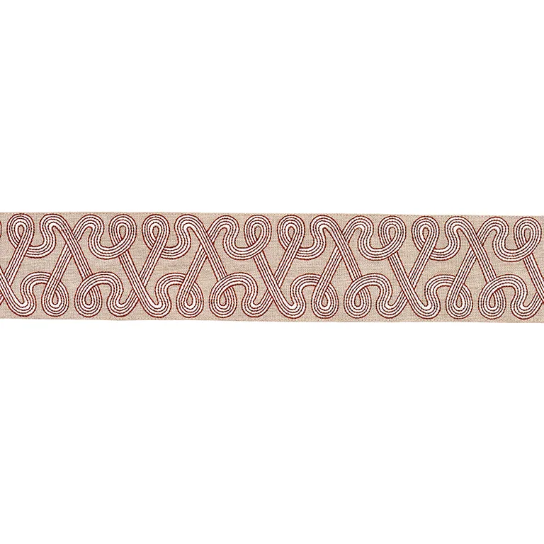 Schumacher Freeform Embroidered Tape trim in Clay (76734)