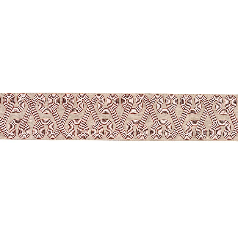 Schumacher Freeform Embroidered Tape trim in Clay (76734)
