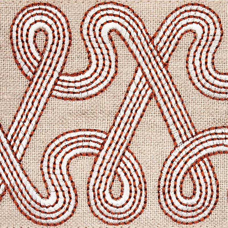 76734 | Freeform Embroidered Tape - Clay Schumacher Freeform Embroidered Tape trim in Clay (76734)
