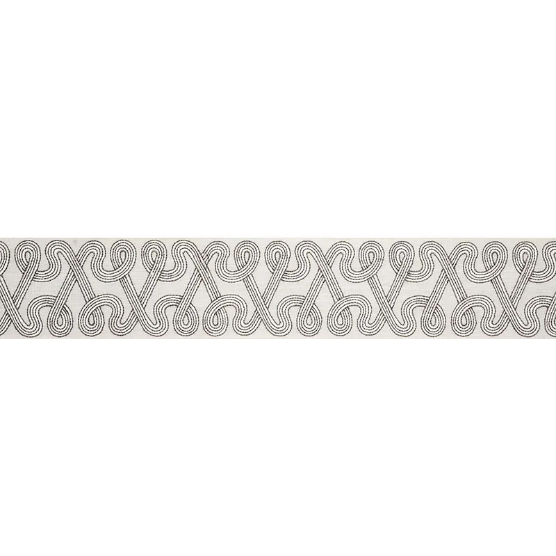 Schumacher Freeform Embroidered Tape trim in Dove (76730)
