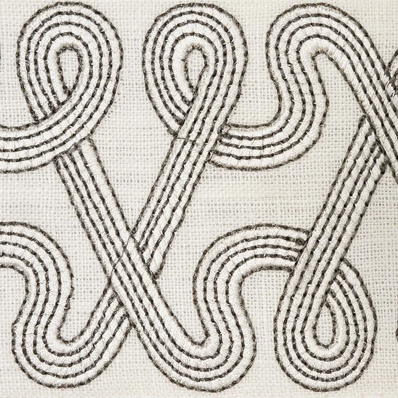 Schumacher Freeform Embroidered Tape trim in Dove (76730)