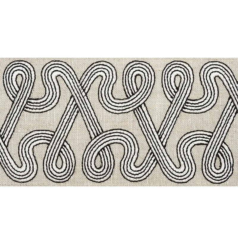 Schumacher Freeform Embroidered Tape trim in Graphite (76732)