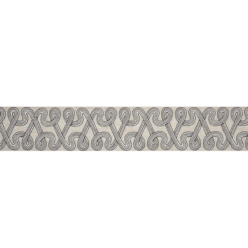 Schumacher Freeform Embroidered Tape trim in Graphite (76732)