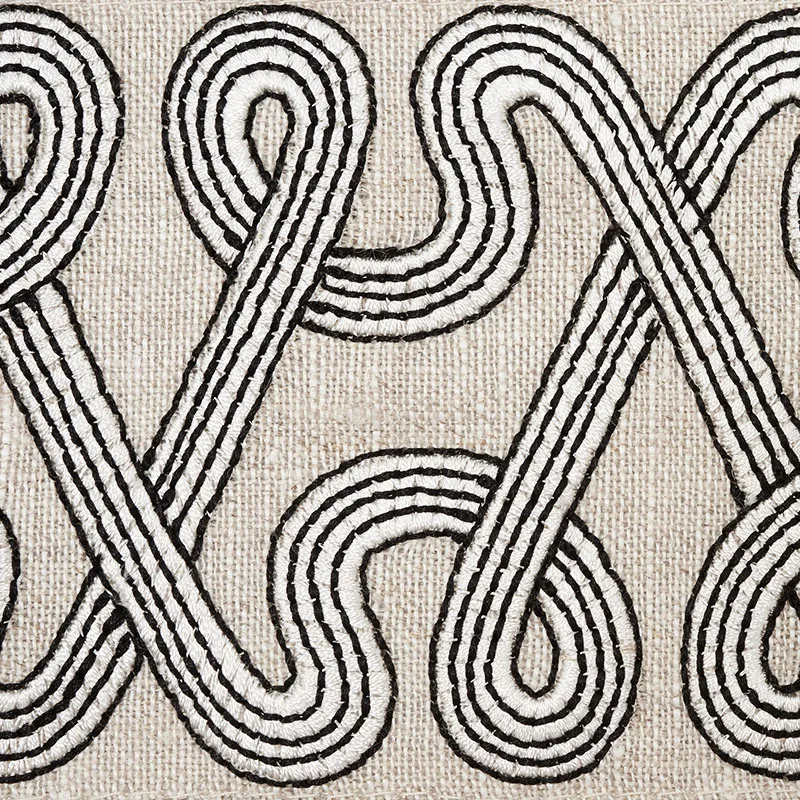 76732 | Freeform Embroidered Tape - Graphite Schumacher Freeform Embroidered Tape trim in Graphite (76732)