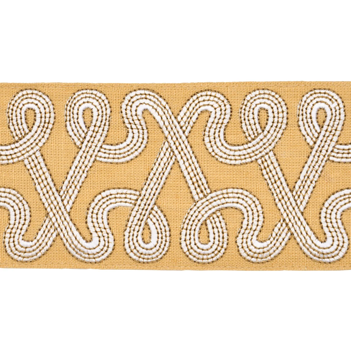 Schumacher Freeform Embroidered Tape trim in Maize (76735)