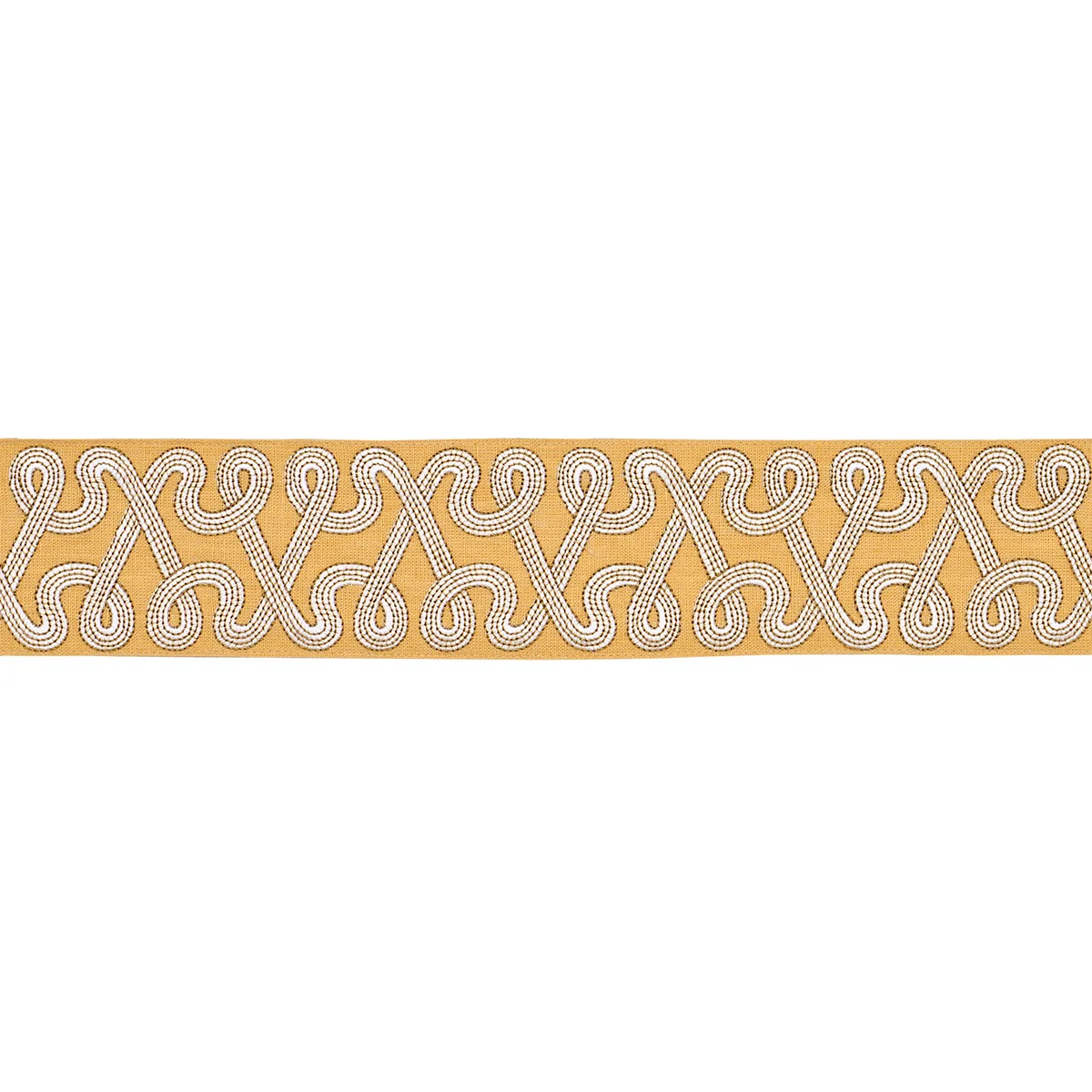 Schumacher Freeform Embroidered Tape trim in Maize (76735)