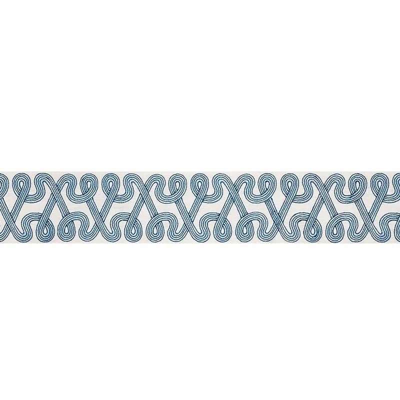Schumacher Freeform Embroidered Tape trim in Sky (76731)