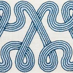 Schumacher Freeform Embroidered Tape trim in Sky (76731)