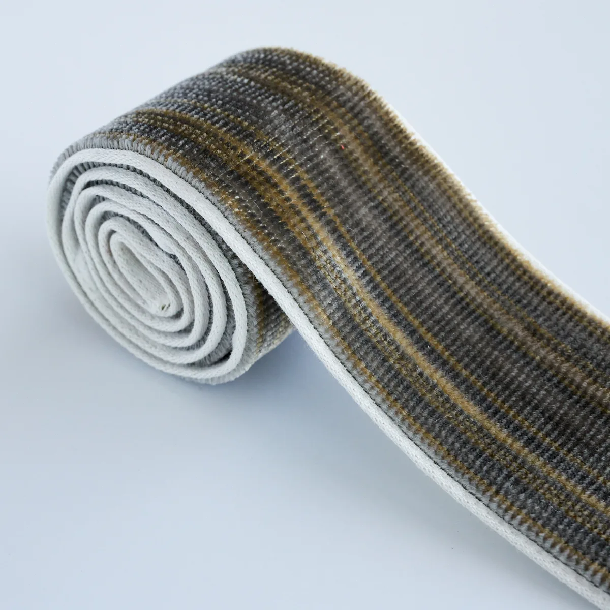 Schumacher Gaspard Velvet Tape Narrow trim in Charcoal (81294)