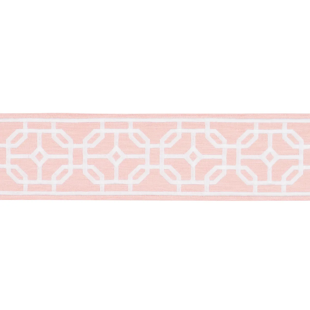 Schumacher Gazebo Trellis Tape trim in Blush (83654)