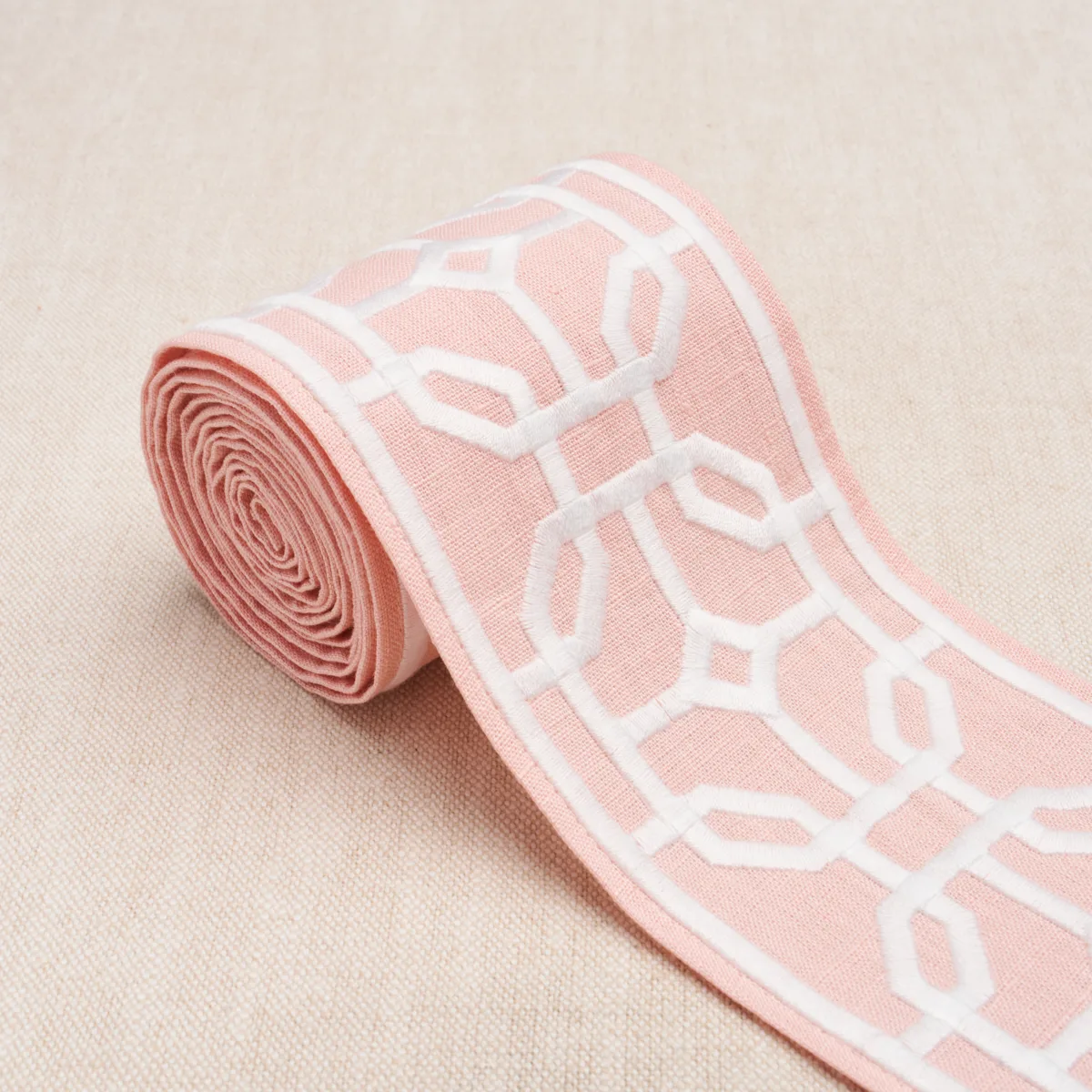 83654 | Gazebo Trellis Tape - Blush Schumacher Gazebo Trellis Tape trim in Blush (83654)