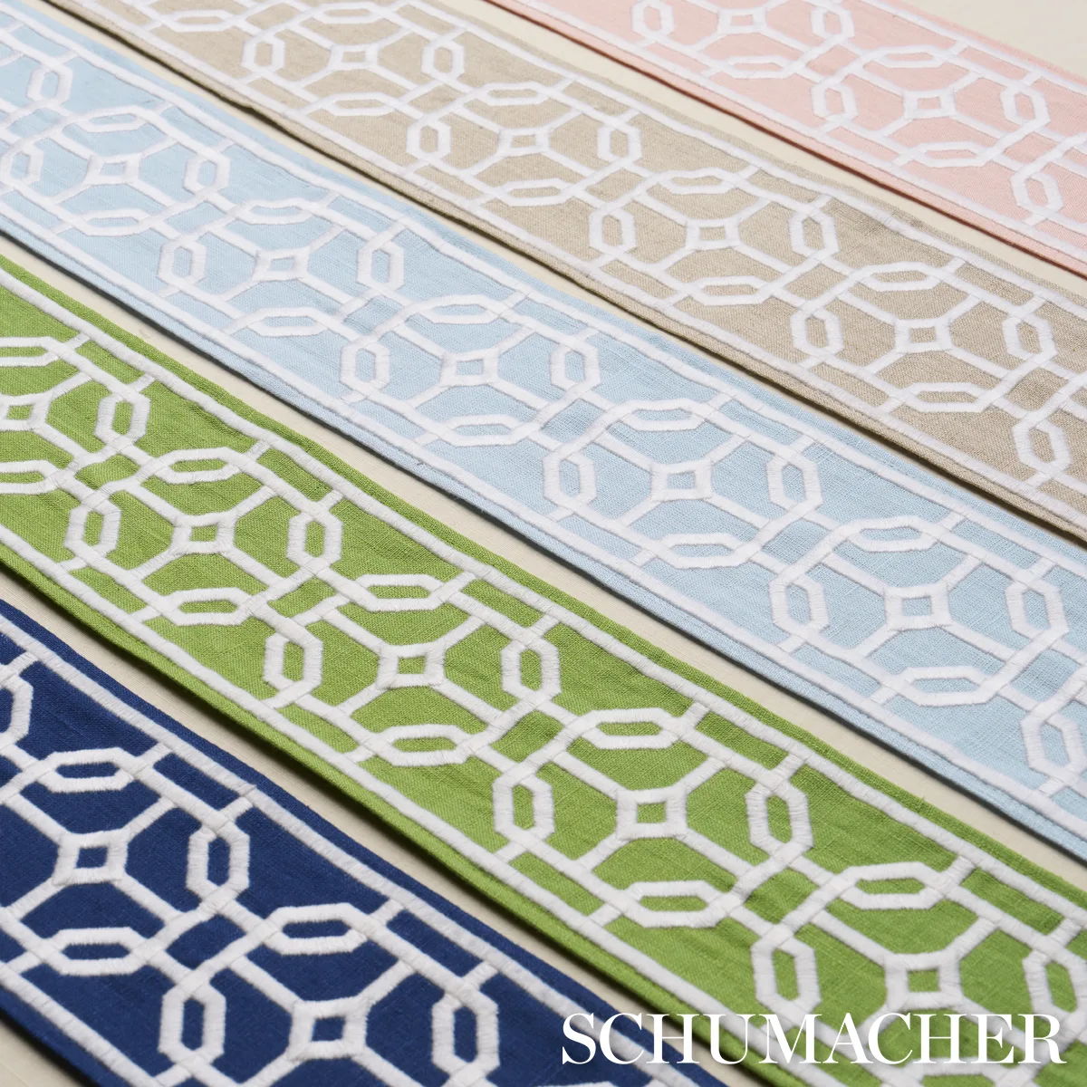 83654 | Gazebo Trellis Tape - Blush Schumacher Gazebo Trellis Tape trim in Blush (83654)