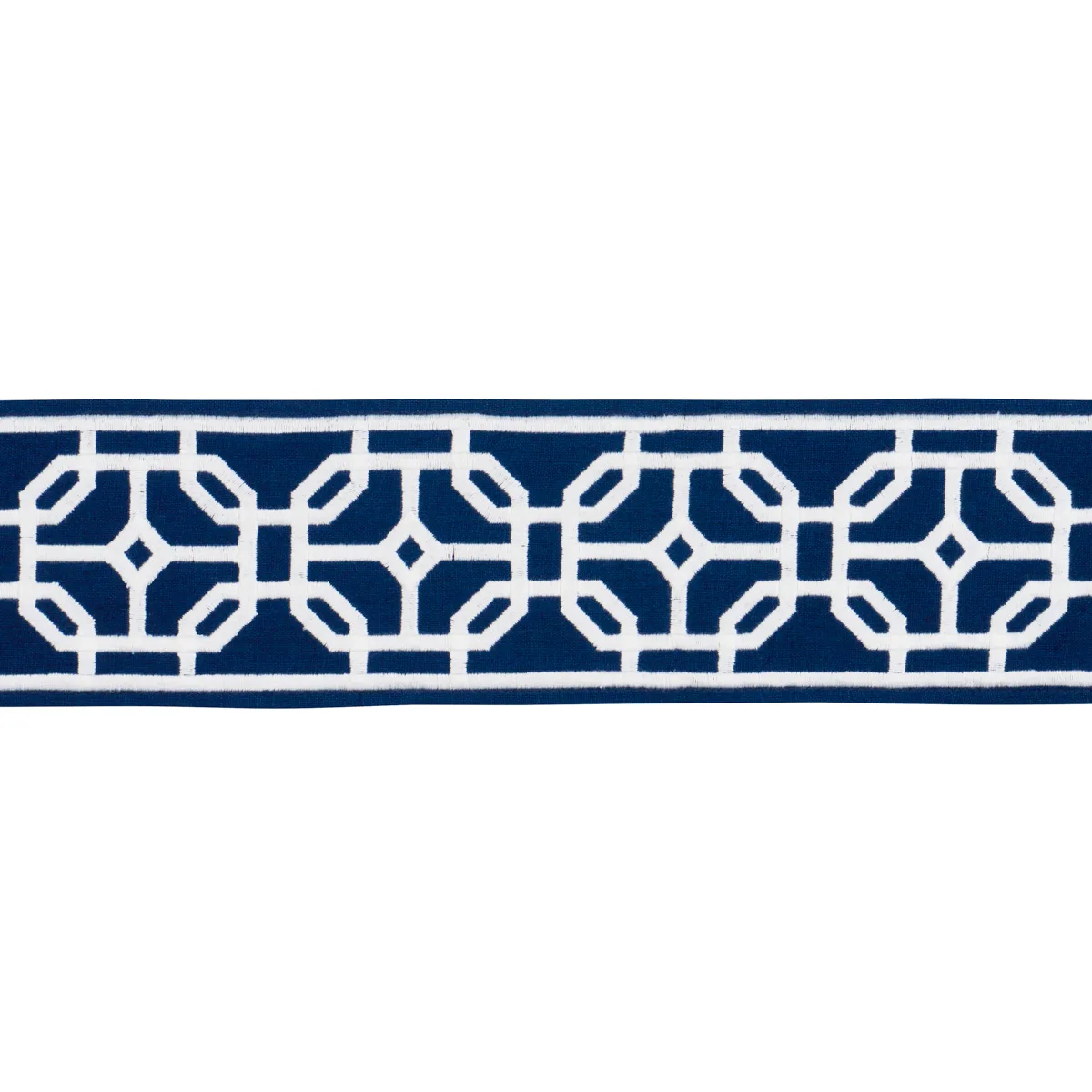Schumacher Gazebo Trellis Tape trim in Navy (83651)
