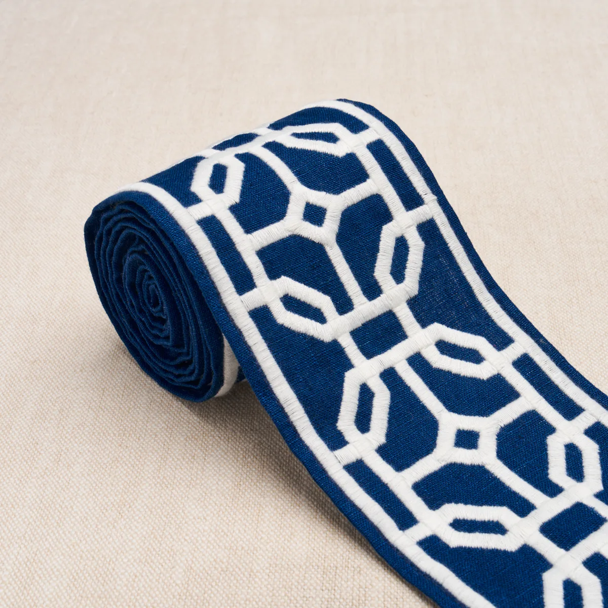 83651 | Gazebo Trellis Tape - Navy Schumacher Gazebo Trellis Tape trim in Navy (83651)