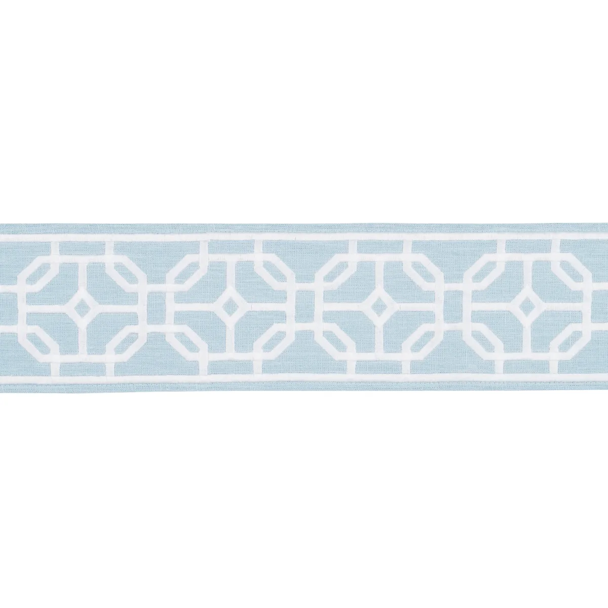 Schumacher Gazebo Trellis Tape trim in Sky (83650)