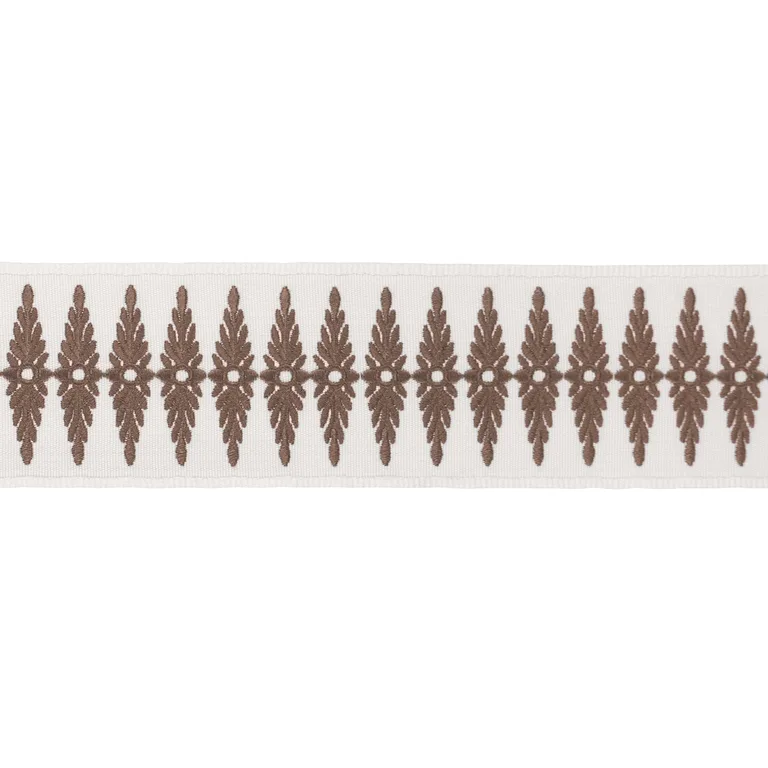 Schumacher Genevieve Embroidered Tape trim in Brown (86323)