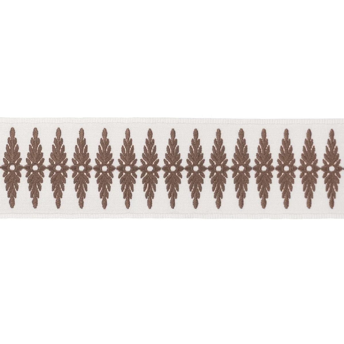 Schumacher Genevieve Embroidered Tape trim in Brown (86323)