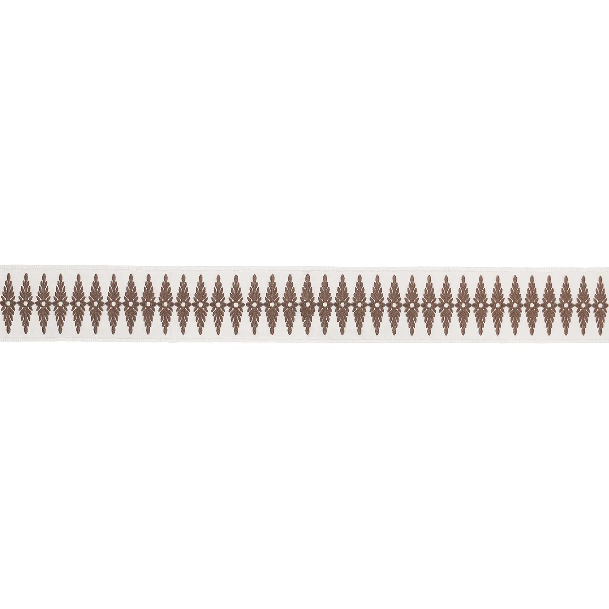 Schumacher Genevieve Embroidered Tape trim in Brown (86323)