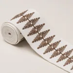 86323 | Genevieve Embroidered Tape - Brown Schumacher Genevieve Embroidered Tape trim in Brown (86323)