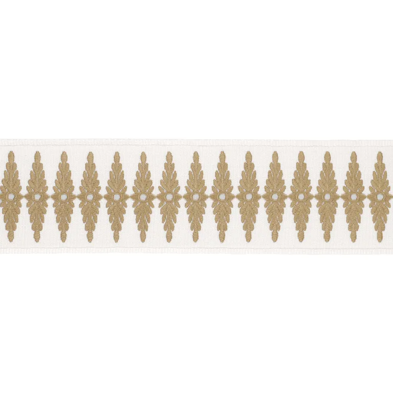 Schumacher Genevieve Embroidered Tape trim in Neutral (86321)