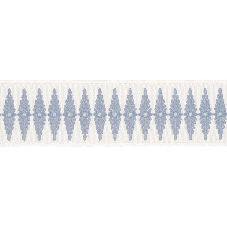 Schumacher Genevieve Embroidered Tape trim in Sky (86320)