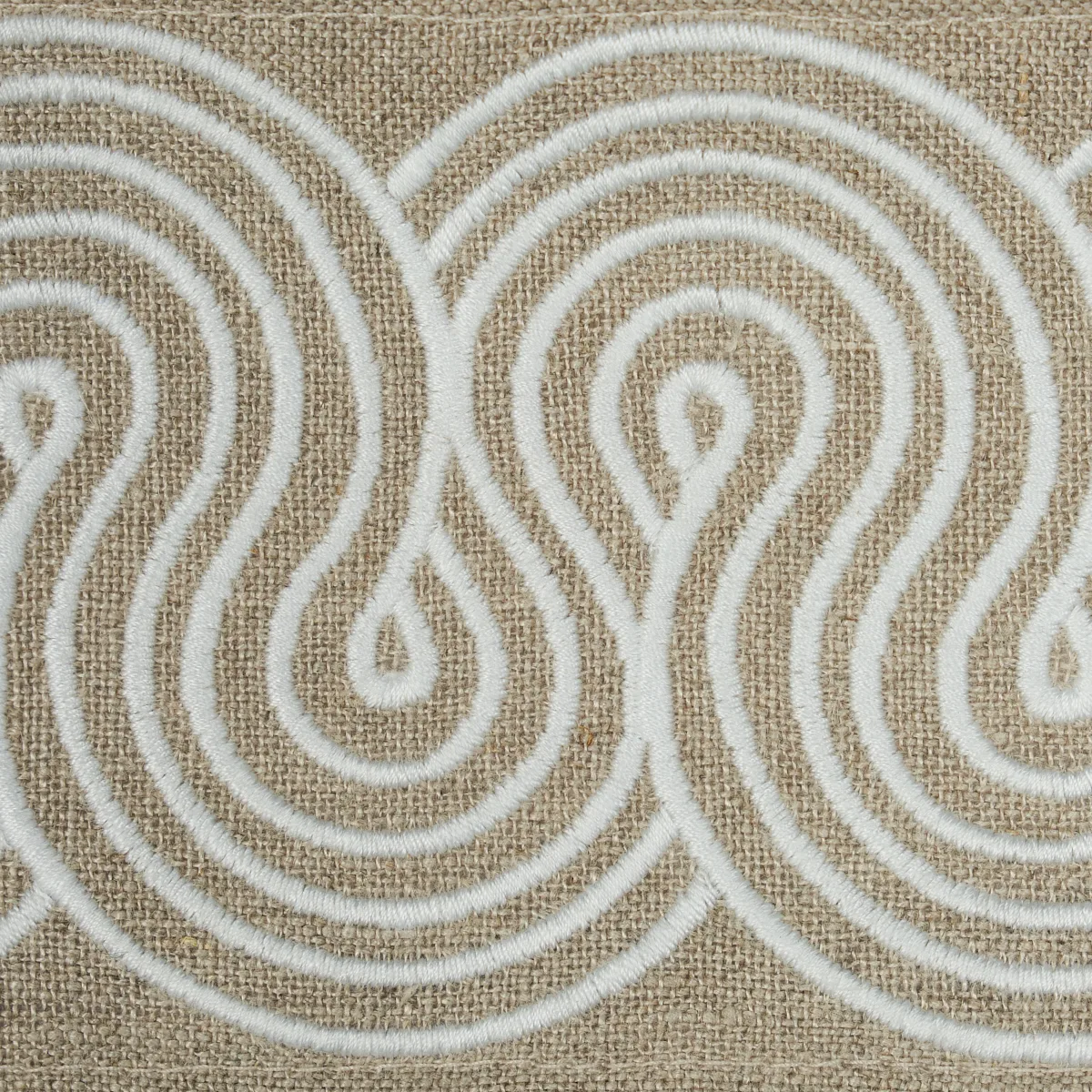 81251 | Giraldi Embroidered Trim - Linen Schumacher Giraldi Embroidered Trim in Linen (81251)