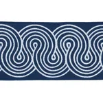 81253 | Giraldi Embroidered Trim - White on Navy Schumacher Giraldi Embroidered Trim in White on Navy (81253)