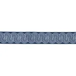 81253 | Giraldi Embroidered Trim - White on Navy Schumacher Giraldi Embroidered Trim in White on Navy (81253)