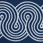 81253 | Giraldi Embroidered Trim - White on Navy Schumacher Giraldi Embroidered Trim in White on Navy (81253)
